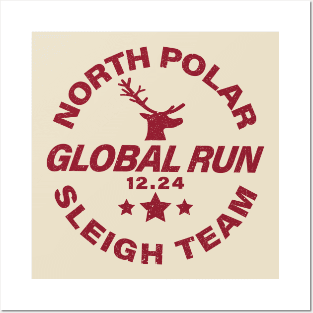 North Polar Sleigh Team Wall Art by DesignCat